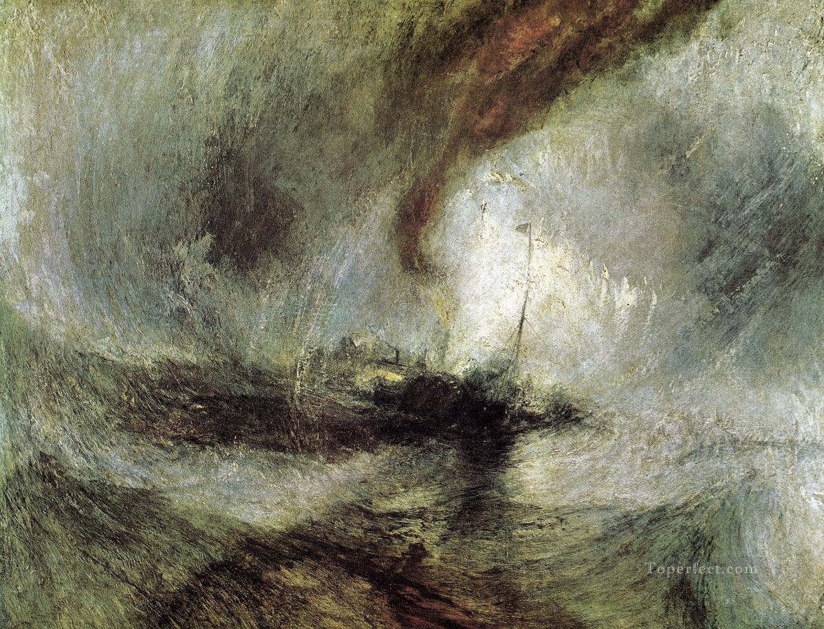 Snow Storm Steam Boat off a Harbours Mouth Romantic Turner Oil Paintings